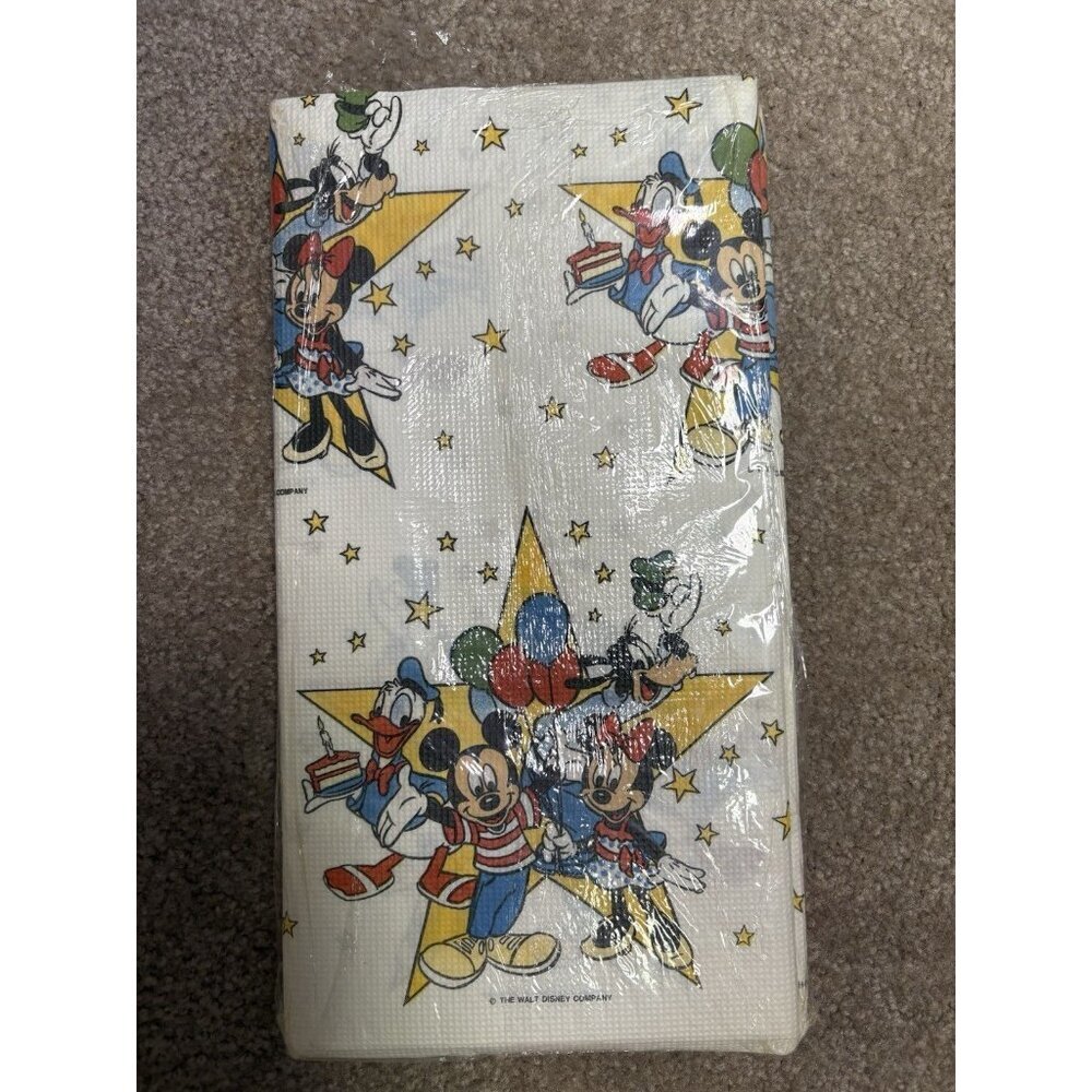 Vintage Disney Mickey Mouse & Pals Paper Table Cover Paper Tablecloth - Picture 2 of 8
